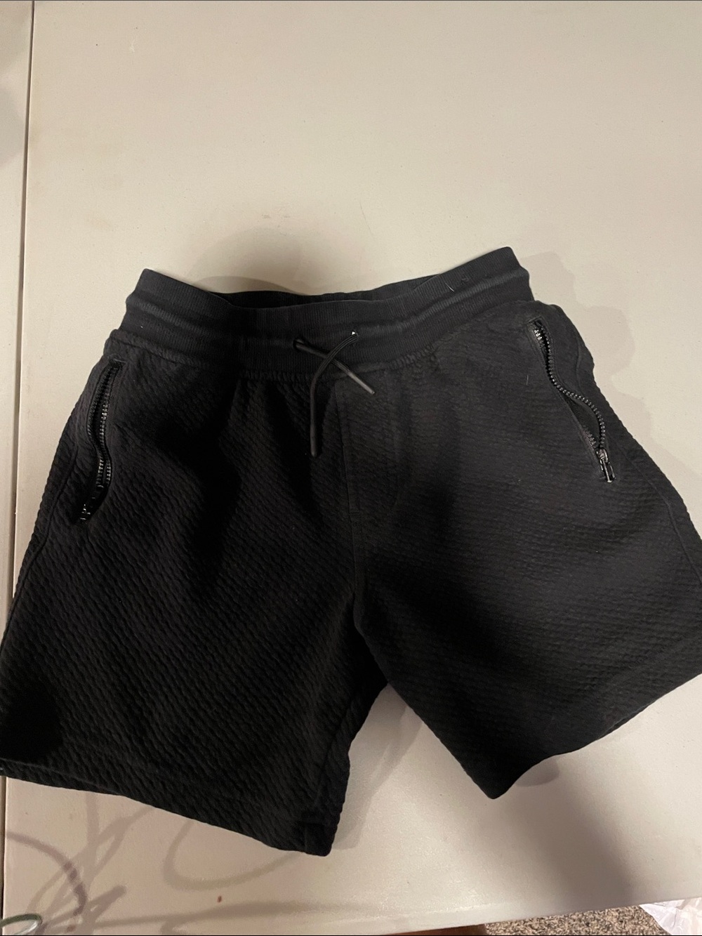 wonder nation Black Textured Athletic Zip-Pocket Shorts